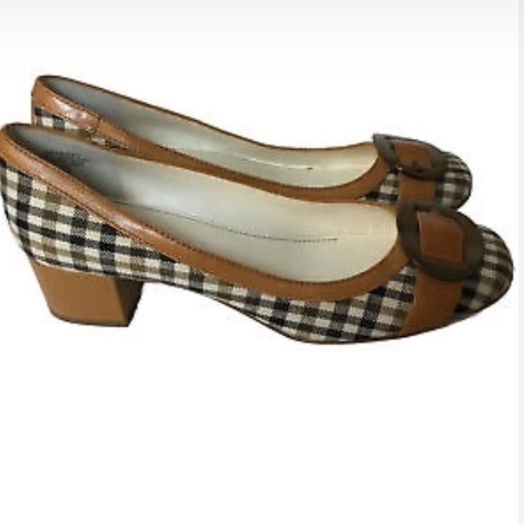 Vintage Anne Klein plaid round toe legally blonde preppy shoe in size 7.5 - Picture 1 of 7